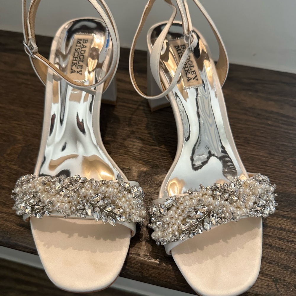 Badgley Mischka Pearl Embellished Heels